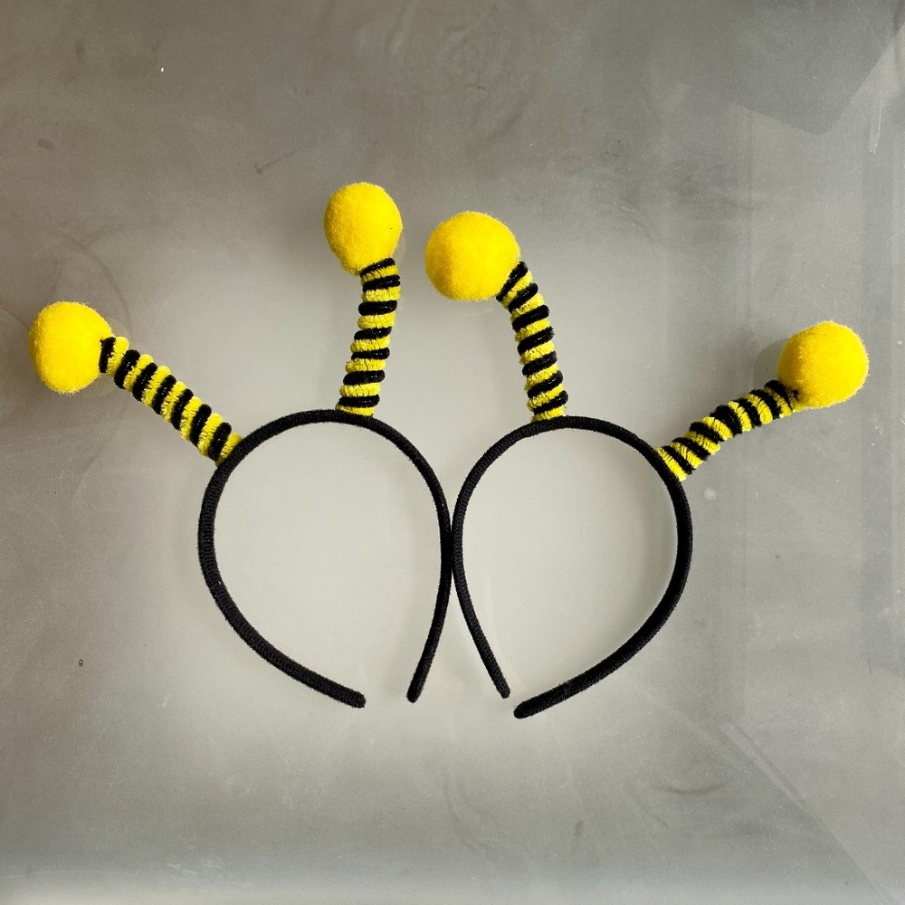 Bumblebee Honey Bee Head band Black Yellow Pom Pom Halloween